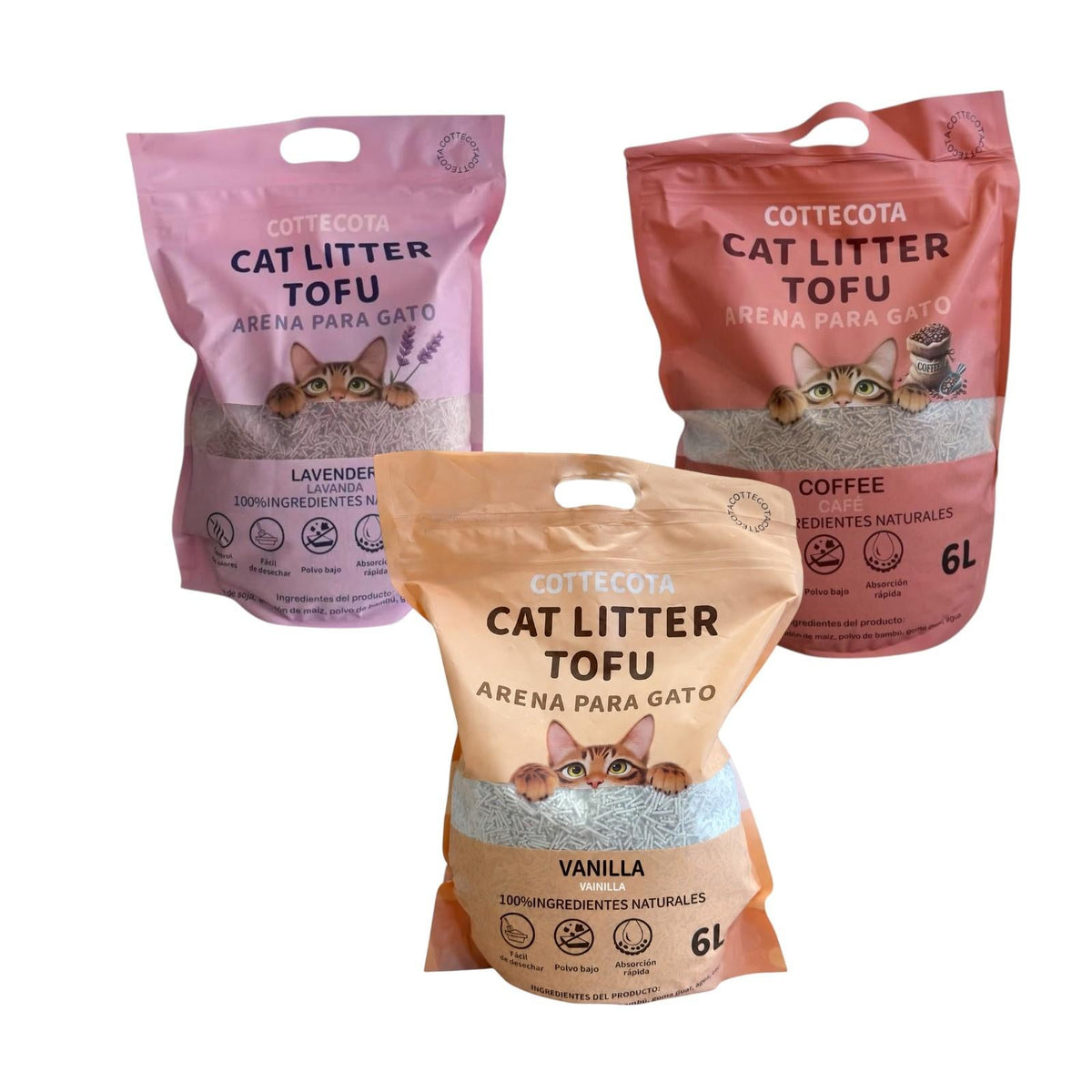 Cat Litter Tofu - Alineados en fila