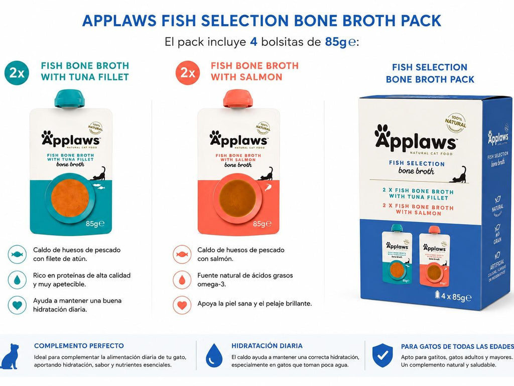 APPLAWS-Caldo de huesos para gato salmón y atún